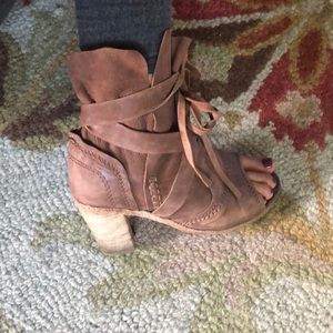 Free People Leather Wrap Booties